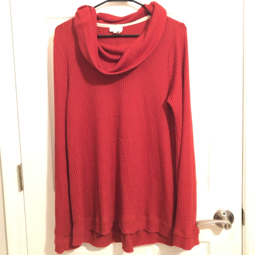 ANTHROPOLOGIE Burnt Orange Cowlneck Sweater